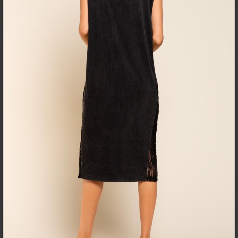 π¦π¦162 π LAST TWO! POL Black Lace Ribbed Dress - Picture 3 of 4